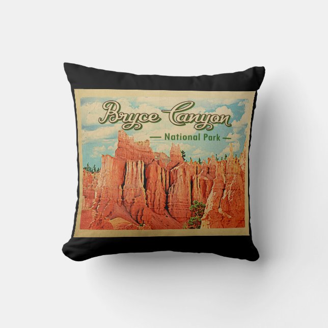 Bryce Canyon Nationalpark Vintage Kissen (Vorderseite)