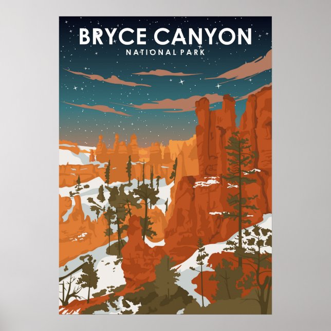 Bryce Canyon Nationalpark Vintage Travel Poster (Vorne)