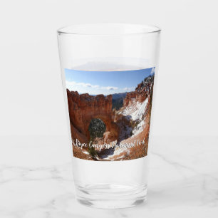 Bryce Canyon Natural Bridge Snowy Landscape Foto Glas