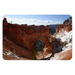 Bryce Canyon Natural Bridge Snowy Landscape Foto Magnet