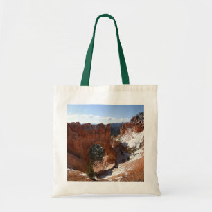 Bryce Canyon Natural Bridge Snowy Landscape Foto Tragetasche