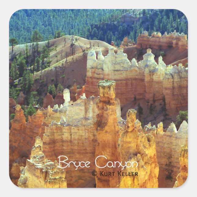 Bryce Canyon Quadratischer Aufkleber (Vorderseite)