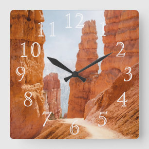Bryce Schlucht-Nationalpark-Spur Quadratische Wanduhr