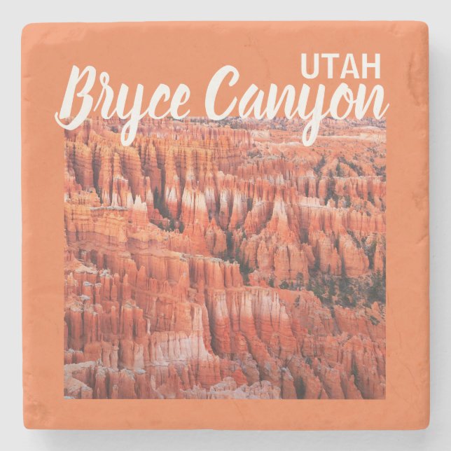 Bryce Schlucht-Orange Steinuntersetzer (Vorderseite)