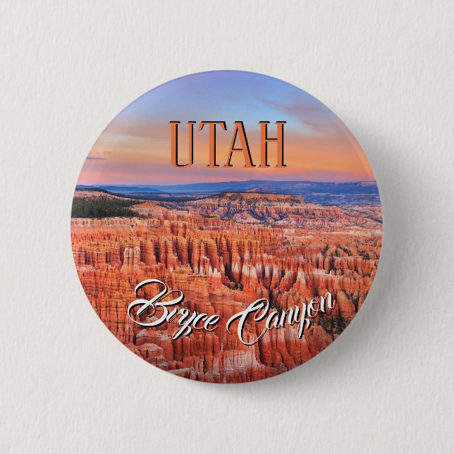 Bryce Schlucht Utah rund Button (Vorderseite)