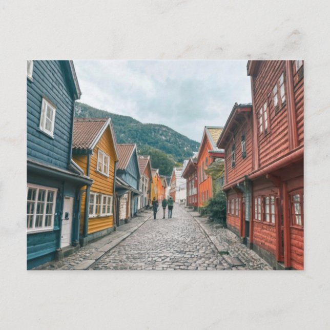 Bryggen bergen Nord Street Postkarte (Vorderseite)