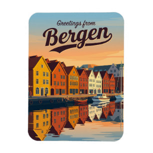 Bryggen Hanseatischer Kai Norwegen Magnet