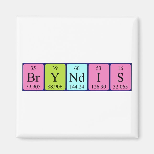 Bryndís Magnet für periodische Tabellennamen (Vorne)