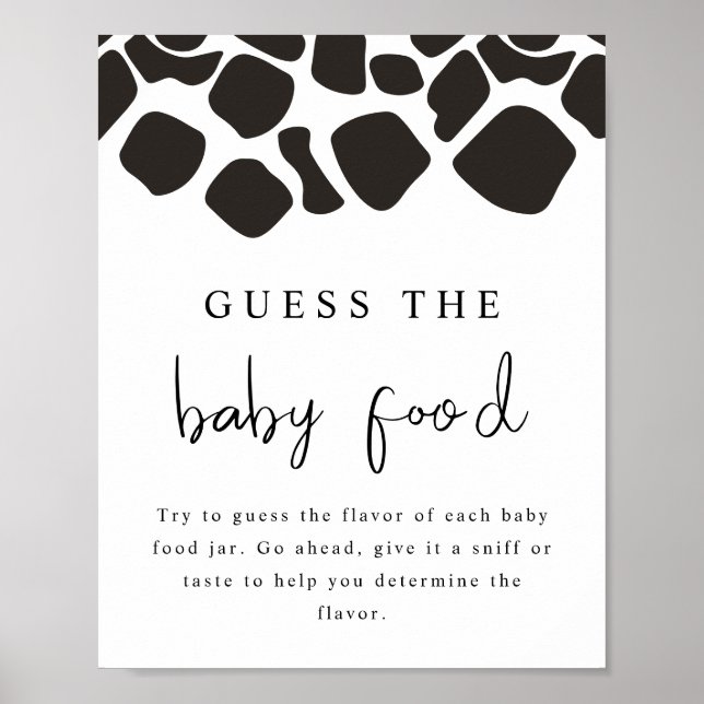 BRYNDLE Moderne Kuh Print Raten Sie das Baby Food  Poster (Vorne)