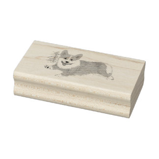 Brynwoods Running Corgi Rubber-Briefmarke Gummistempel
