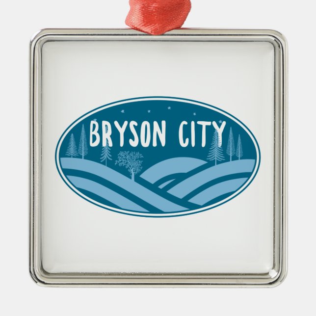 Bryson City North Carolina Außenbereich Ornament Aus Metall (Vorne)