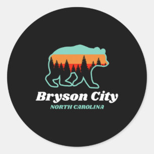 Bryson City North Carolina Bärenberge Land  Runder Aufkleber
