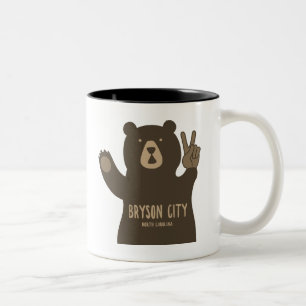 Bryson City North Carolina Friedensbär Zweifarbige Tasse