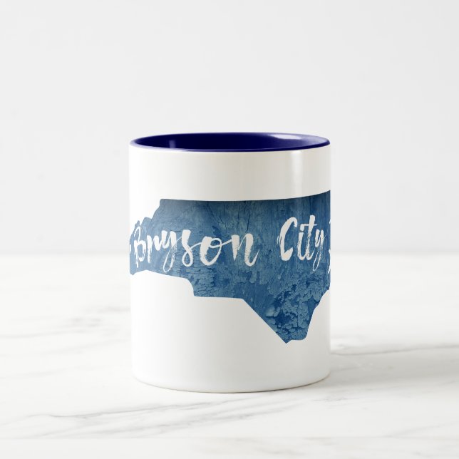Bryson City North Carolina Wood Grain Zweifarbige Tasse (Mittel)