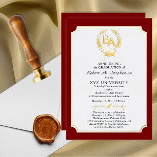 BS - Bachelor of Arts Degree Uni-Abschluss Folieneinladung