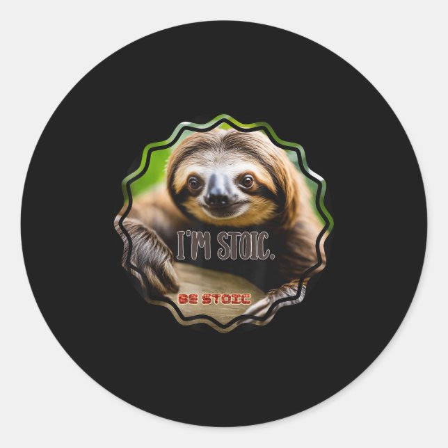 Bs Im Stoic Sloth Runder Aufkleber (Vorderseite)