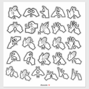 BSL/Auslan-Alphabet-Aufkleber – Visuelle Lernhilfe Aufkleber