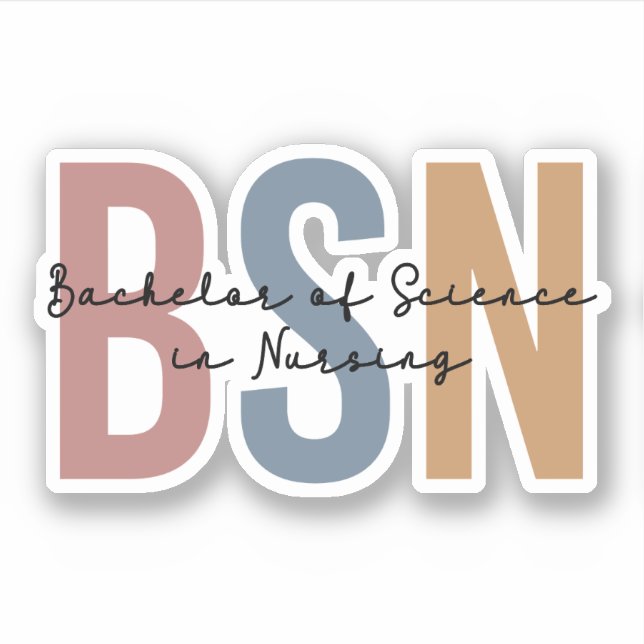 BSN Bachelor of Science in Nursing Abschluss Aufkleber (Vorderseite)