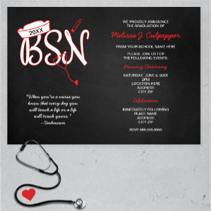 BSN Graduierung Einladungen mit Krankenschwester Z