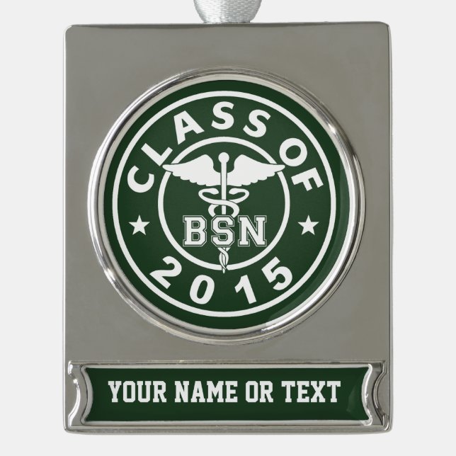 BSN-Klasse 2015 Banner-Ornament Silber (Vorderseite)