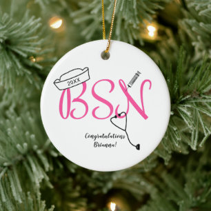 BSN-Krankenpflegerin Abschluss-Sake Keramik Ornament