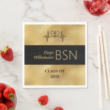 BSN NURSE Abschluss RN LPN Name Black Imitats Gold