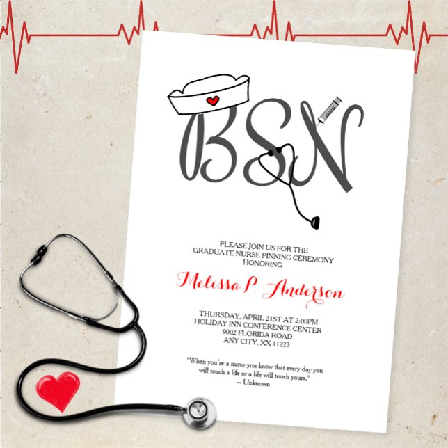 BSN Pinning Zeremonie Einladung, lustige Krankensc Einladung (Von Creator hochgeladen)