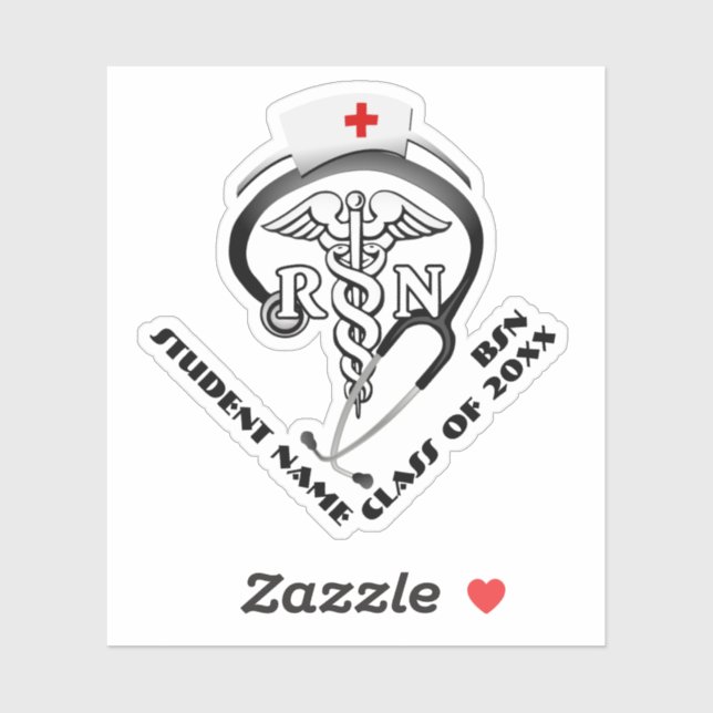 BSN - RN Graduate Aufkleber (Blatt)