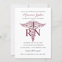 BSN RN Nurse Abschluss Ankündigung Burgund