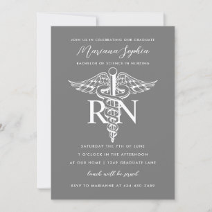 BSN RN Nurse Graduation Faire-part Couleur personn