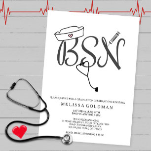 BSN RN Pflegepersonal Abschluss lädt ein, einfach Einladung