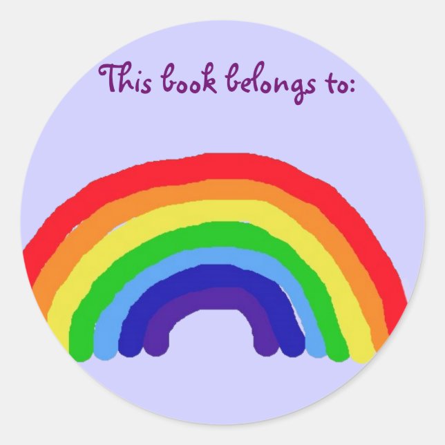 BT- Regenbogen "Dieses Buch gehört" Aufkleber (Vorderseite)