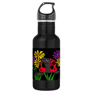 BT, Schildkröte-und Blumen-Volkskunst Edelstahlflasche