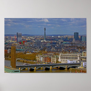 BT Tower London Skyline Cityscape England Poster