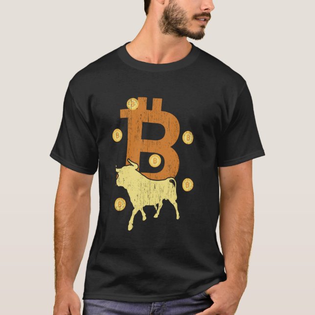 BTC Bitcoin Hype Unterhaltsamer Krypto-Händler Min T-Shirt (Vorderseite)