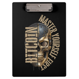 BTC motivation | Skull | Bitcoin crypto  Klemmbrett