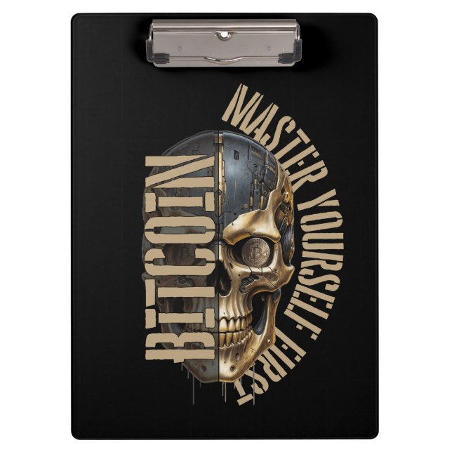 BTC motivation | Skull | Bitcoin crypto  Klemmbrett (Vorderseite)