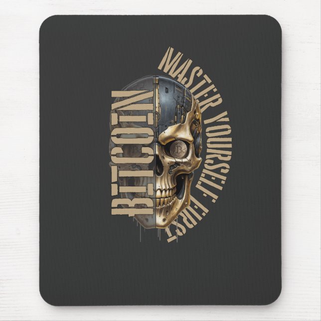 BTC motivation | Skull | Bitcoin crypto  Mousepad (Vorne)