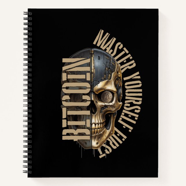BTC motivation | Skull | Bitcoin crypto  Notizbuch (Vorderseite)