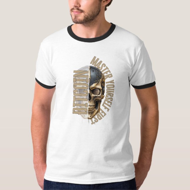 BTC motivation | Skull | Bitcoin crypto  T-Shirt (Vorderseite)