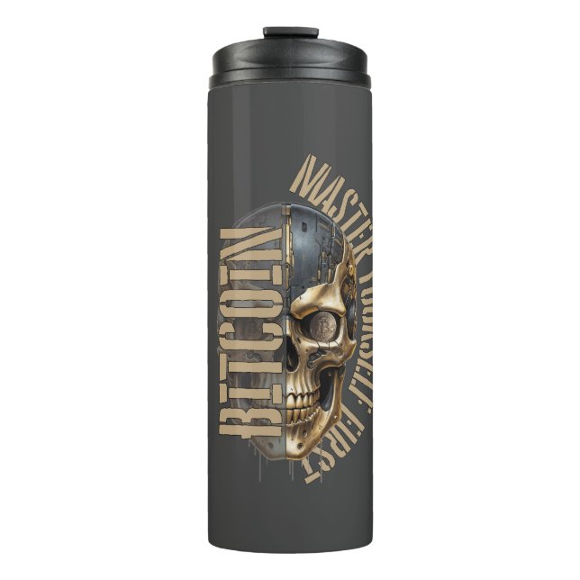 BTC motivation | Skull | Bitcoin crypto  Thermosbecher (Vorderseite)