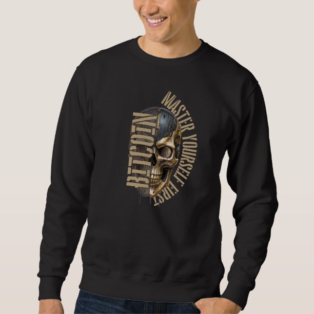 BTC-Motivation | Totenkopf | Bitcoin Krypto Sweatshirt (Vorderseite)
