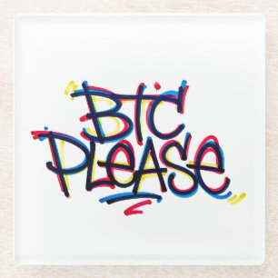 "BTC Please" (Farbe) Glasuntersetzer