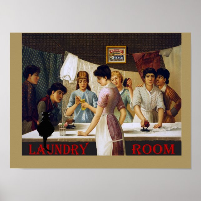 Buanderie vintage Conversation Noir Poster (Devant)