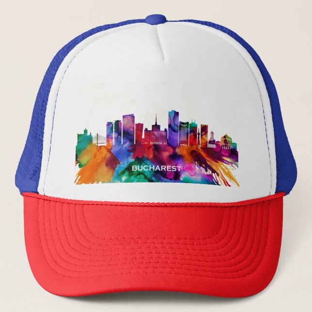 Buarest Skyline Truckerkappe (Vorderseite)