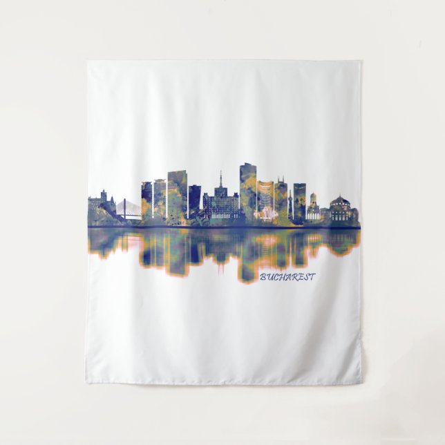 Buarest Skyline Wandteppich (Vorderseite)