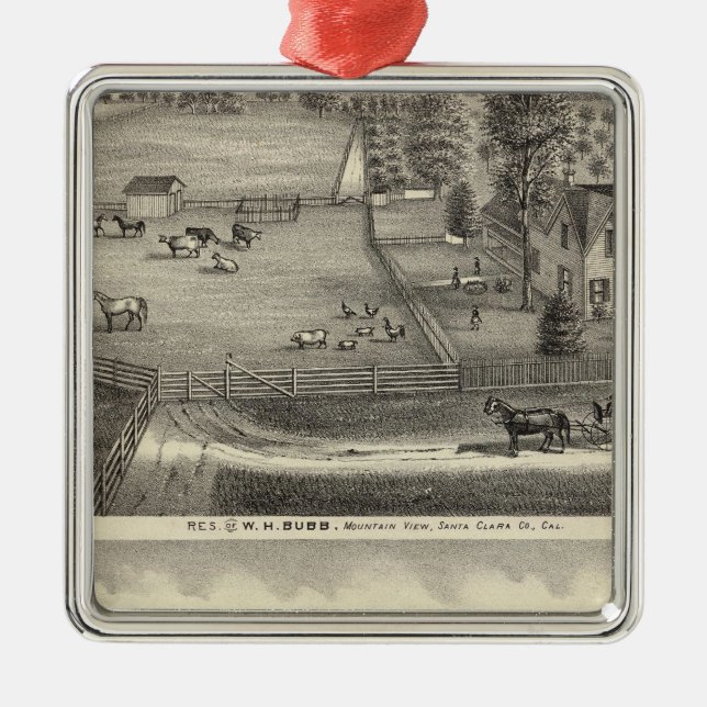 Bubb Wohnsitze Silbernes Ornament (Vorne)