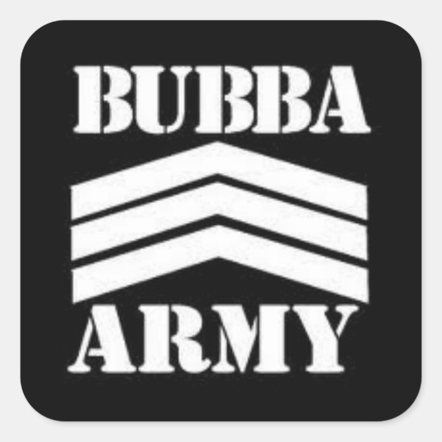 BUBBA ARMY QUADRATISCHER AUFKLEBER (Vorderseite)