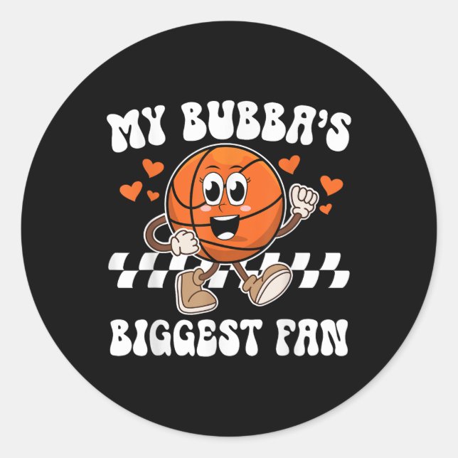 Bubbas Größte Fan Basketball Schwester von Basketb Runder Aufkleber (Vorderseite)