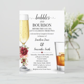 Bubbbles & Borboun bevor ich Verlobung marsala  Einladung